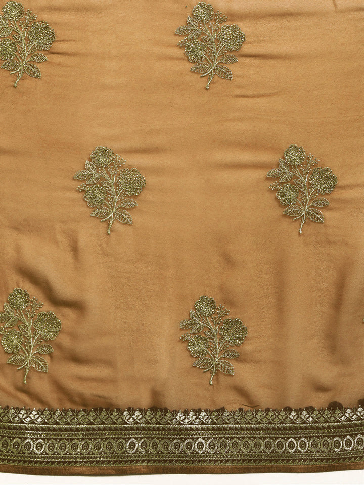 Aari Resham Embroidered Georgette saree
