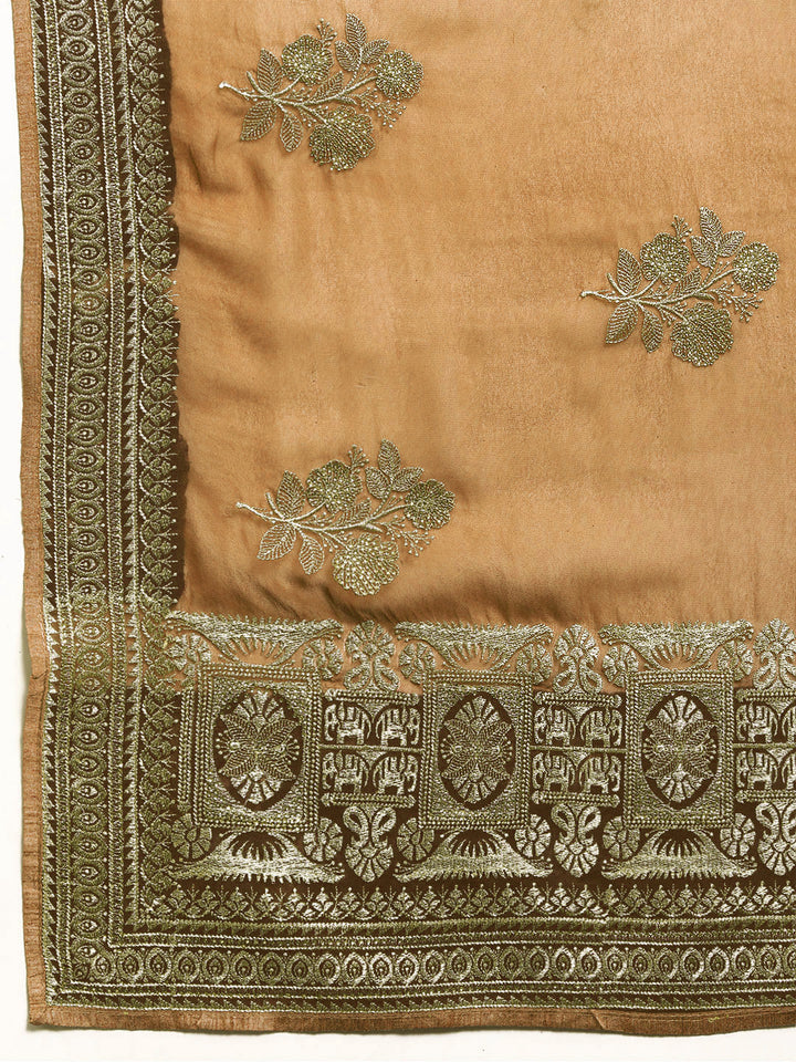 Aari Resham Embroidered Georgette saree