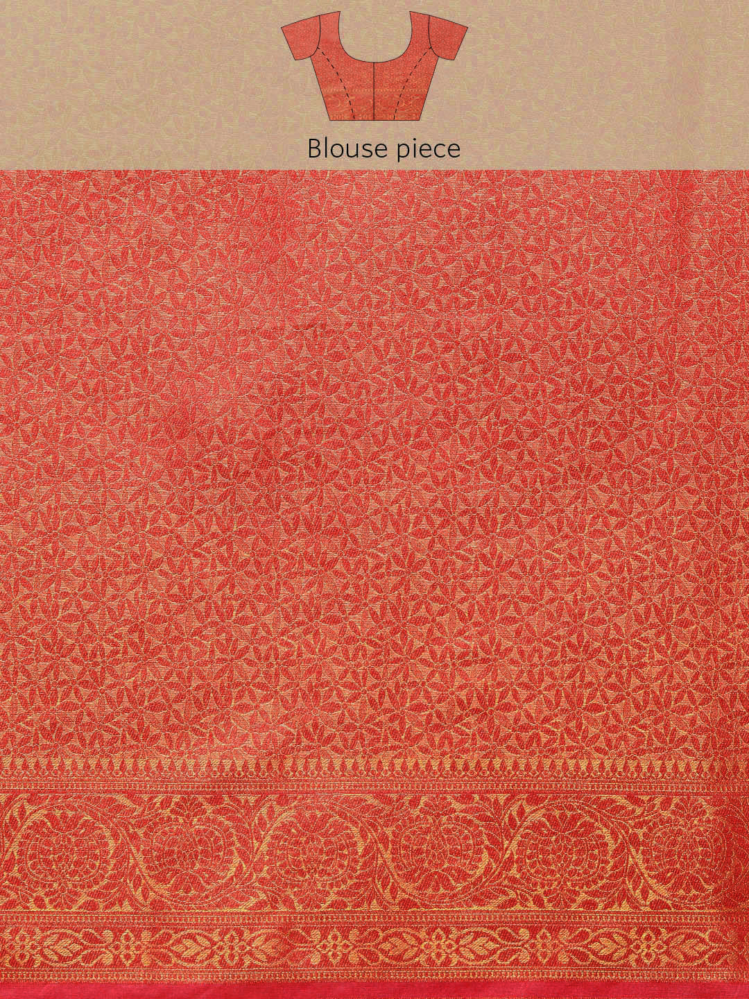Red Woven Ethnic Kanjeevaram Handloom Saree with Zari Ethnic Motifs