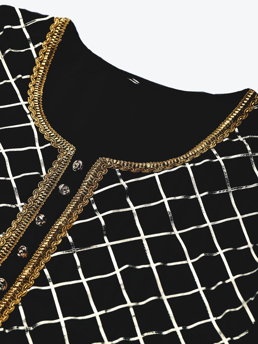 Made to Measure Black Kurta Pallazo Set with Gotta Patti Embroidery & Chiffon Dupatta