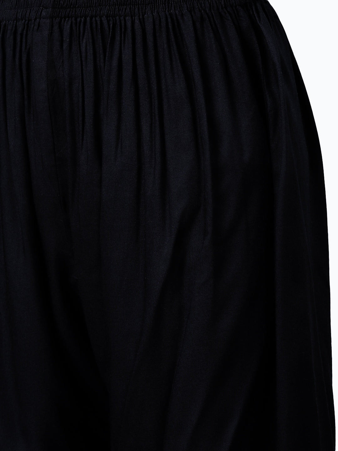 Made to Measure Black Kurta Pallazo Set with Gotta Patti Embroidery & Chiffon Dupatta