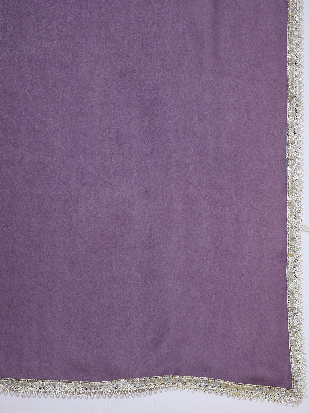 Purple Mirror Embellished Kurta with Embroidered Sharara & Dupatta