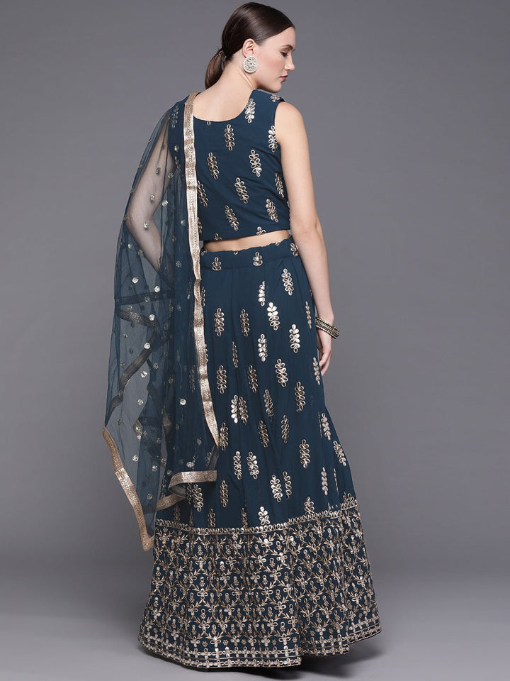 Made to Measure Gotta Patti & Mirror Crystal Embroidered Georgette Lehanga Choli Set