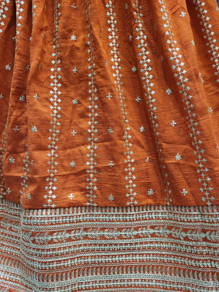 Kalidar Silk Chinon Lehenga with Intricate Sequin & Zari Embroidered Floral Patterns