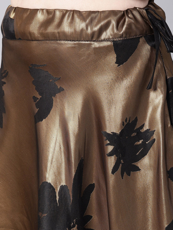 Embellished Crop Top Lehenga Choli with Metallic Foil Print