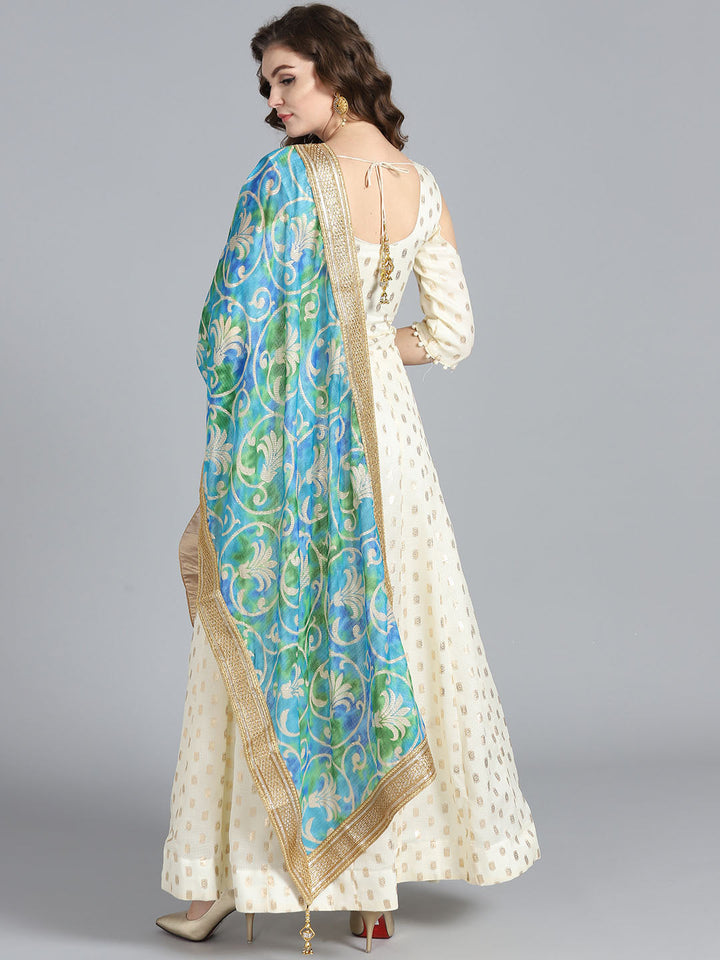 Embellished Anarkali Suit with Ombre Chanderi Dupatta