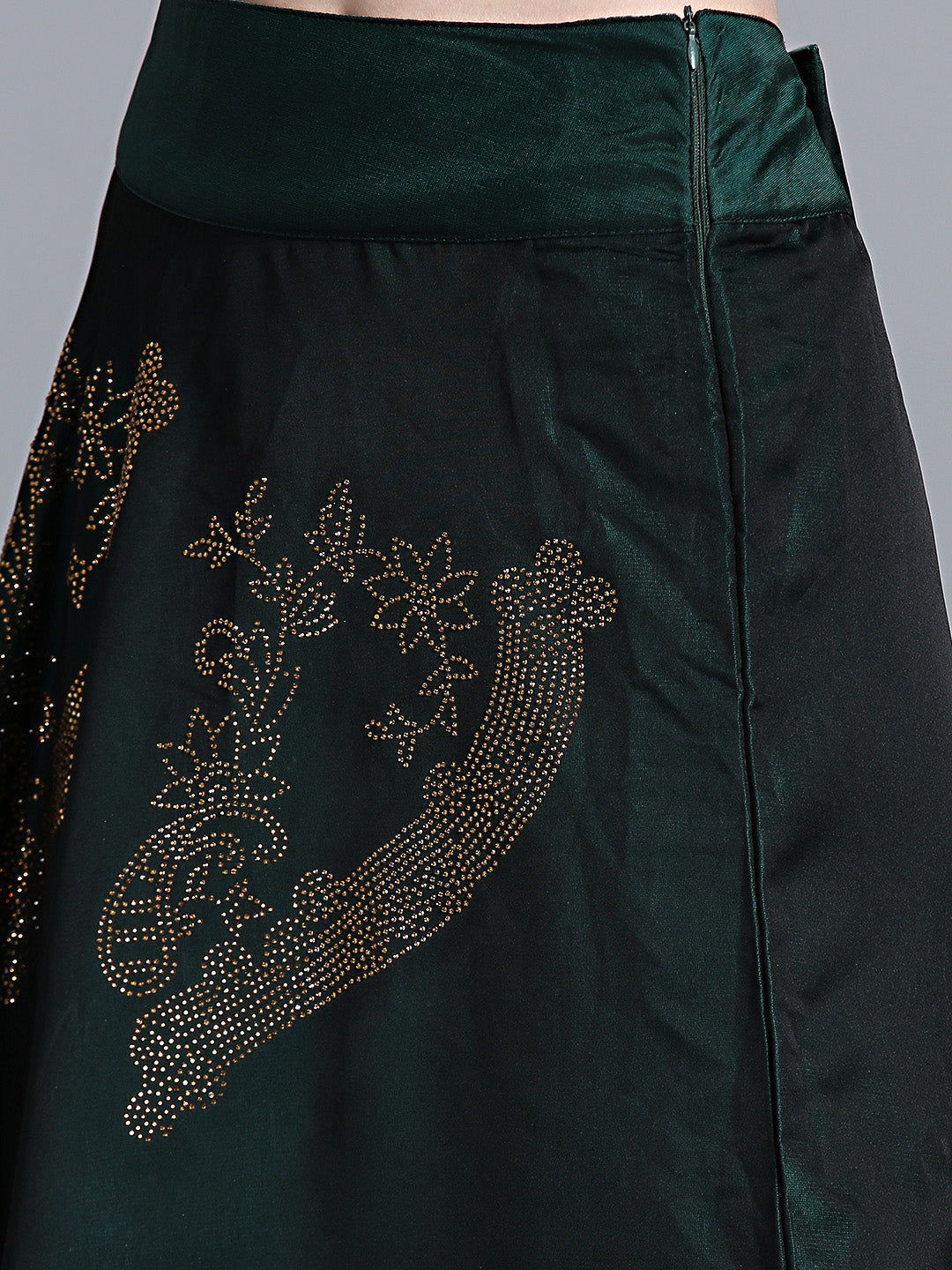 Sequin Embellished Silk Crop Top Lehenga Choli