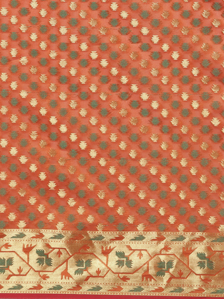Banarasi Heritage of India Saree with Gold Zari &  Resham Weaving in Geometrical Pattern