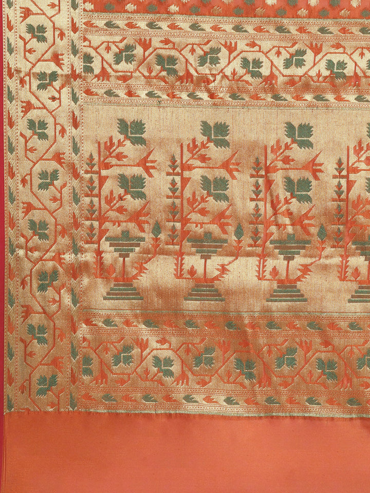 Banarasi Heritage of India Saree with Gold Zari &  Resham Weaving in Geometrical Pattern