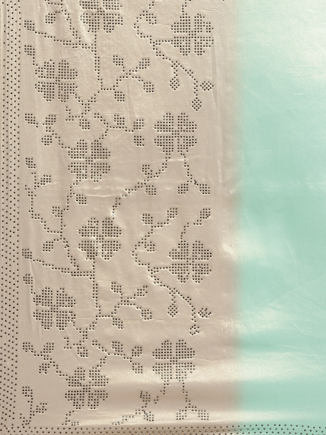 Pastel Ombre Satin Cocktail Saree with Crystal Embellishments in a Floral Pattern