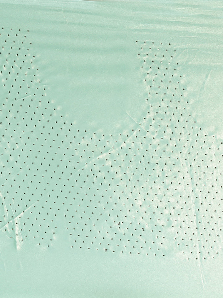 Pastel Ombre Satin Cocktail Saree with Crystal Embellishments in a Floral Pattern