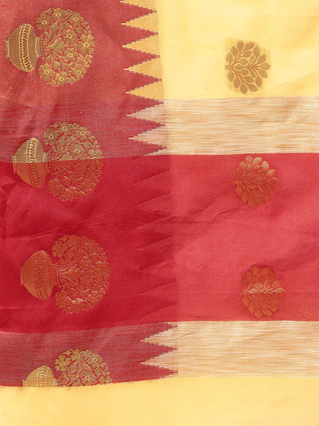 Chanderi Cotton Banarasi Saree with Floral Ethnic Motifs