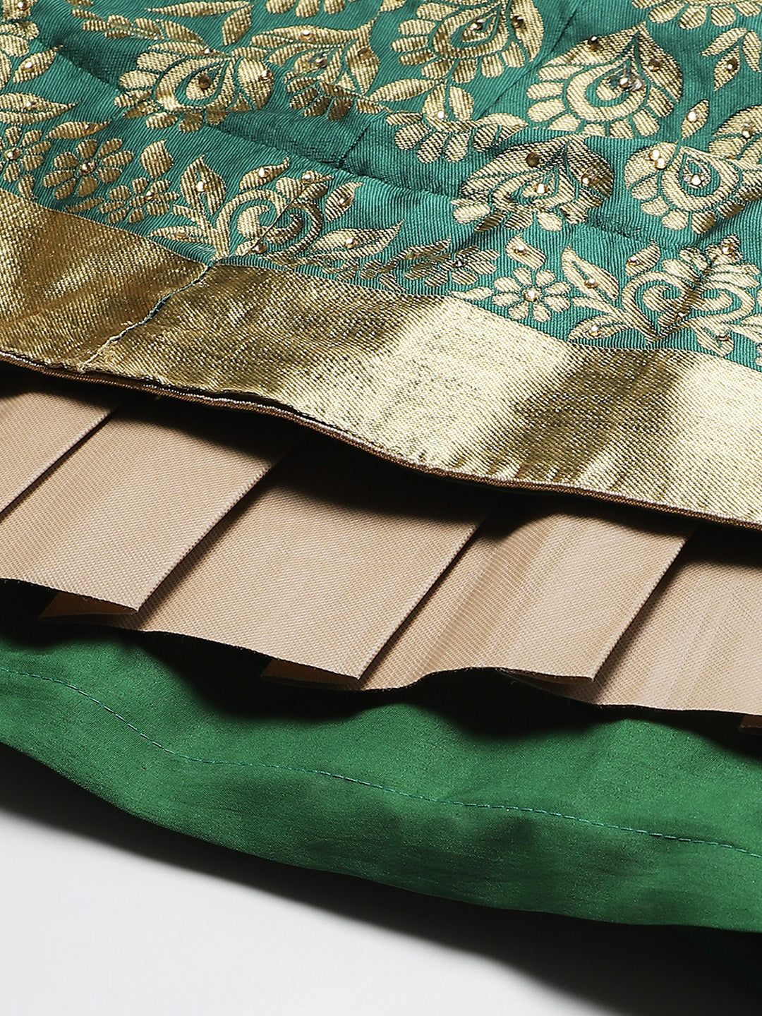 Ombre Semi Stitched Kalidar Banarasi Lehenga Choli With Zari Weaving & Peacock Motifs
