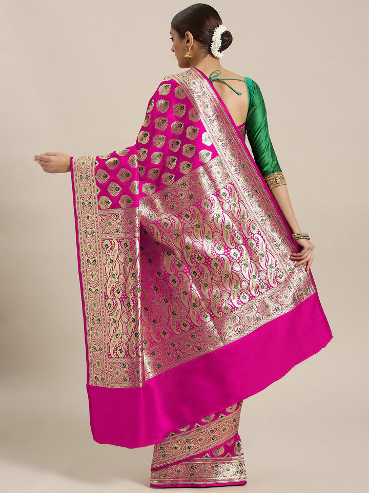 Kanjiwaram Wedding Silk saree with  Zari Buti weaving and heavy Zari weaving Dupatta