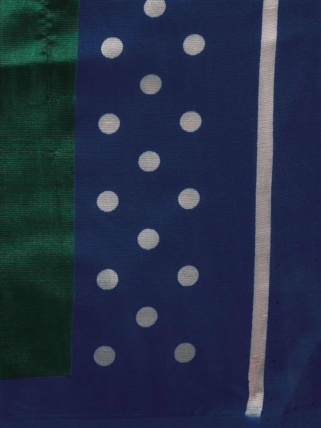 Navy Blue & Green Printed Art Silk Saree