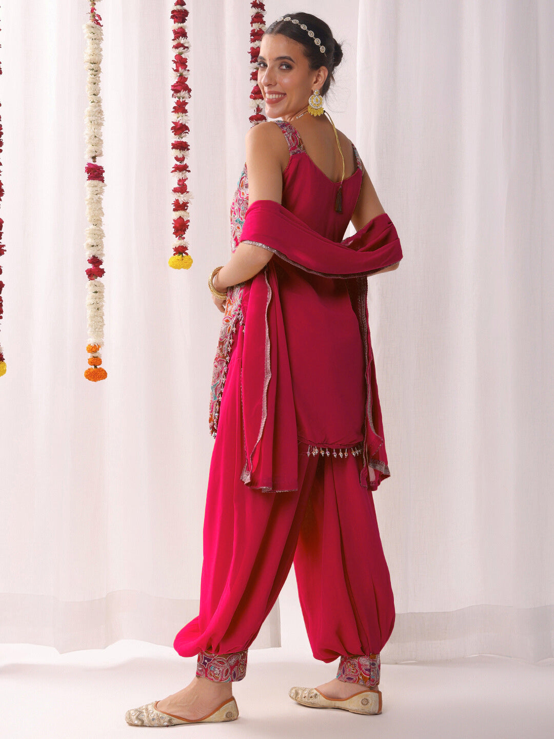 Multicolor Resham Embroidered Kurta Set