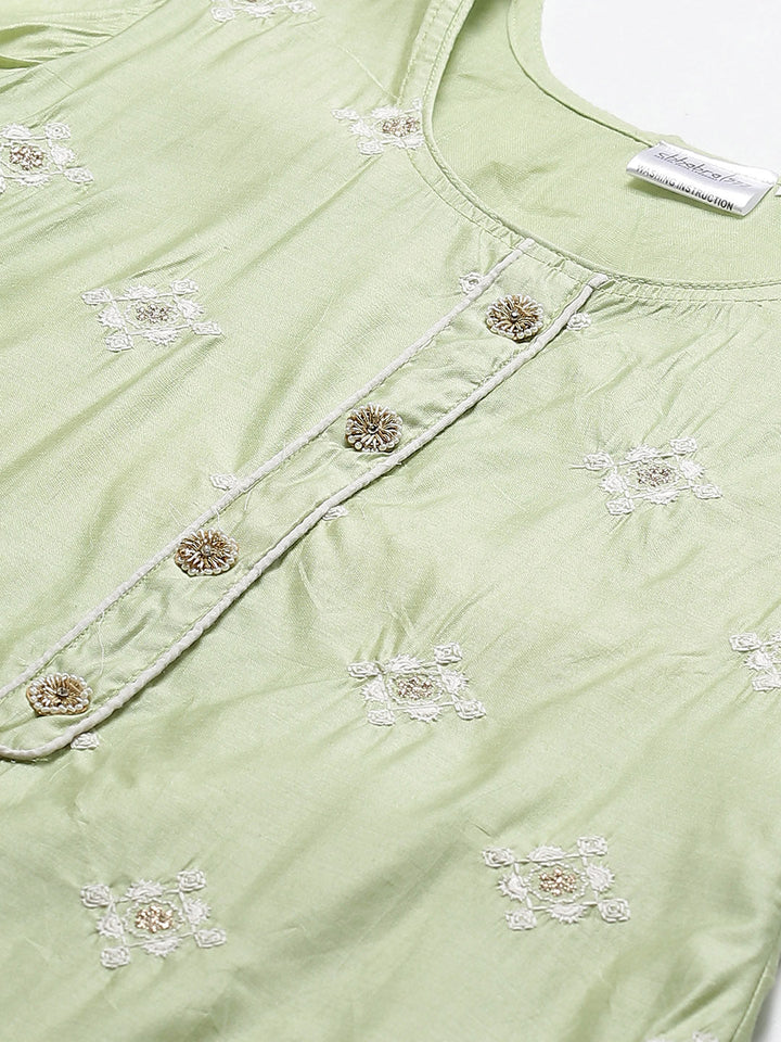 Chikankari Resham Embroidery Semi-stitched suit with Lace Dupatta