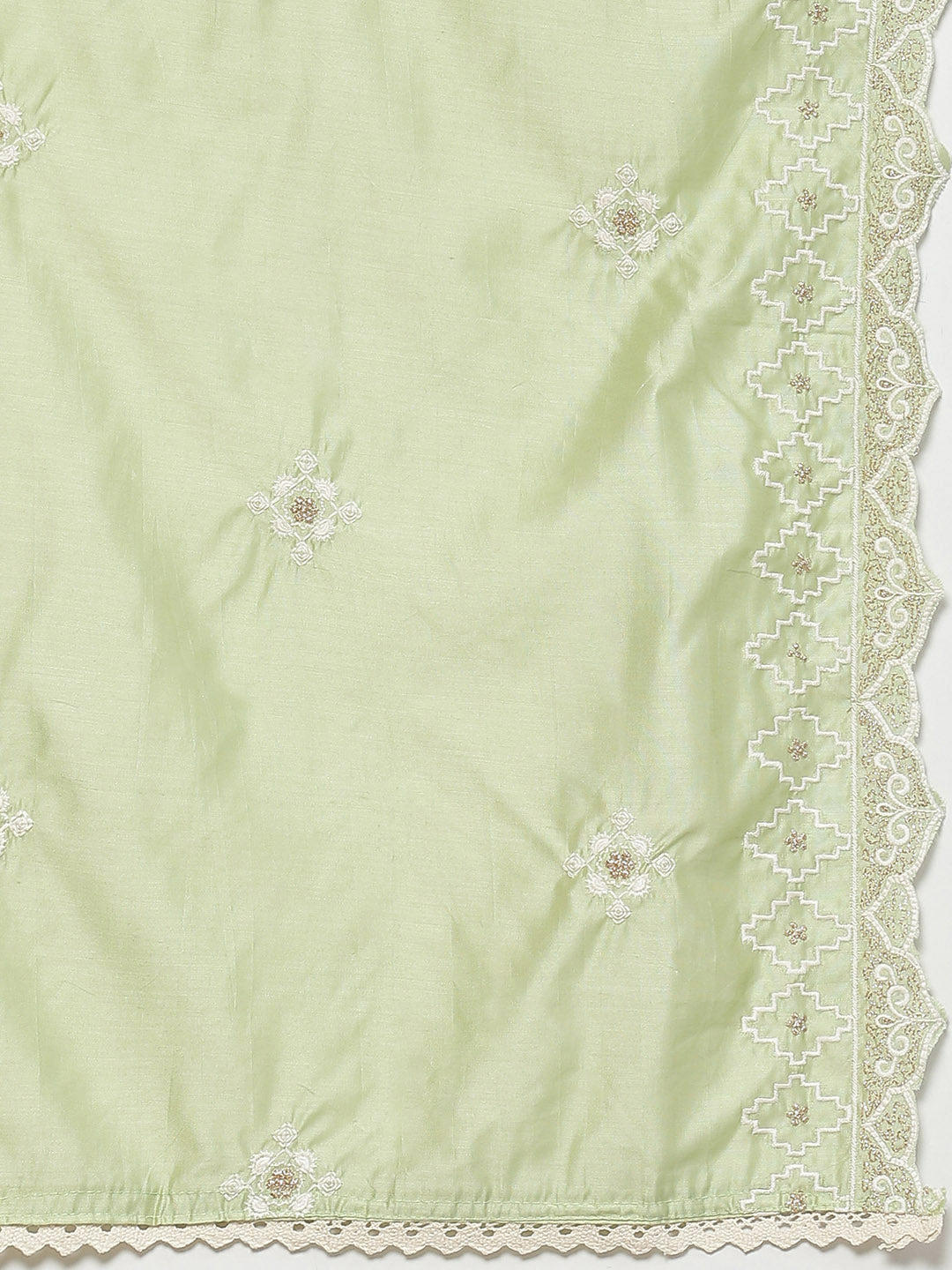 Chikankari Resham Embroidery Semi-stitched suit with Lace Dupatta