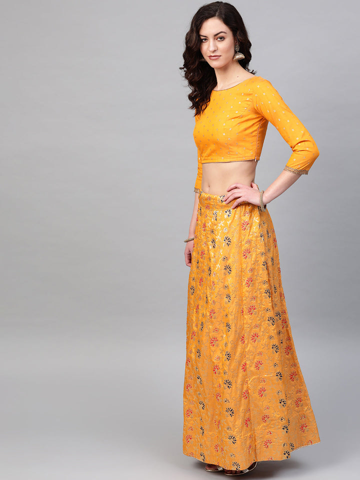 Banarasi Woven Kalidar Semi-stitched Lehenga