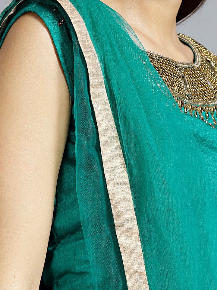 Contemporary Striped Lehenga with Zircon Embellished Crop top