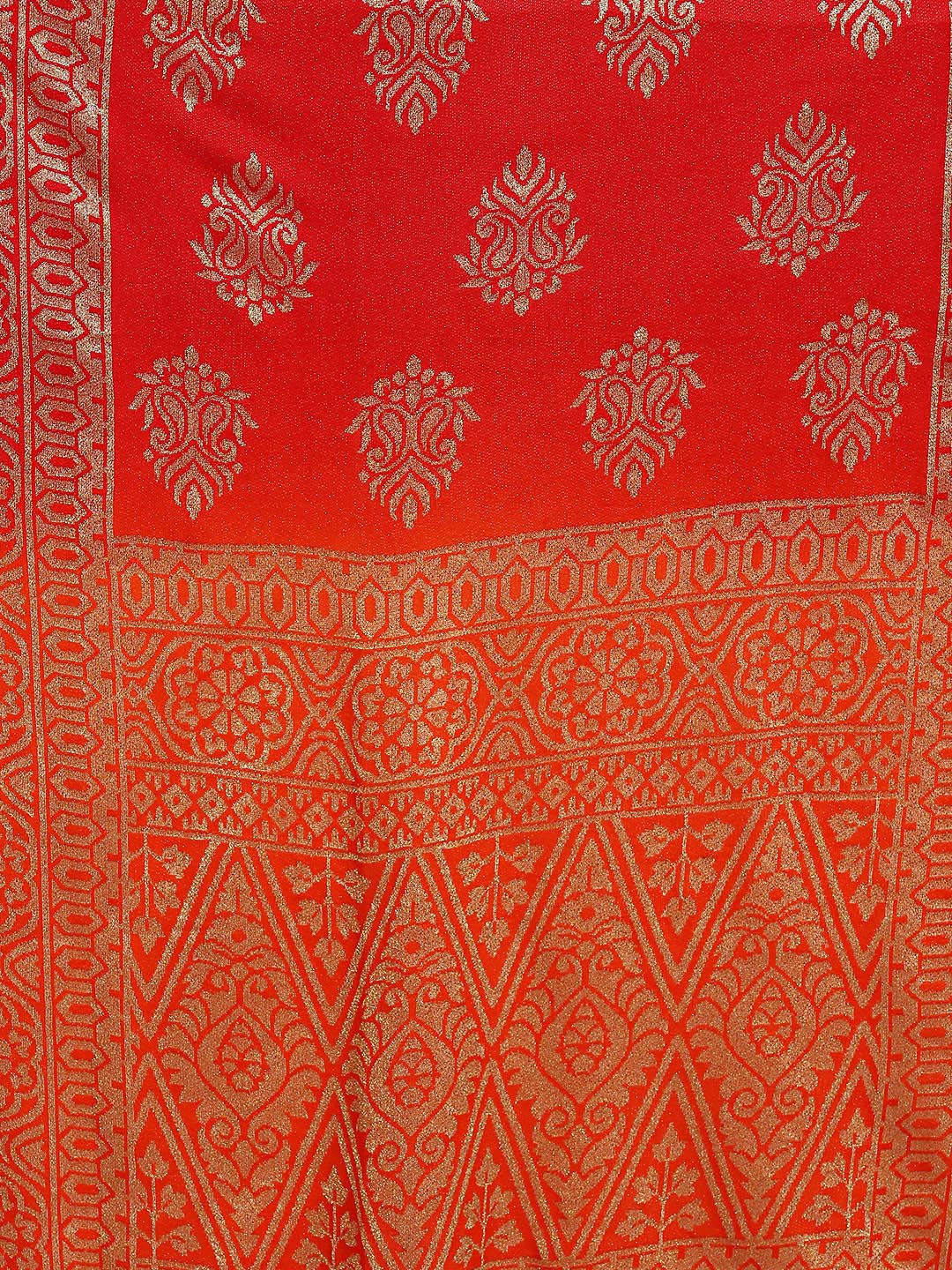 Tribal Inspired Anarkali Suit with Foil Print Dupatta