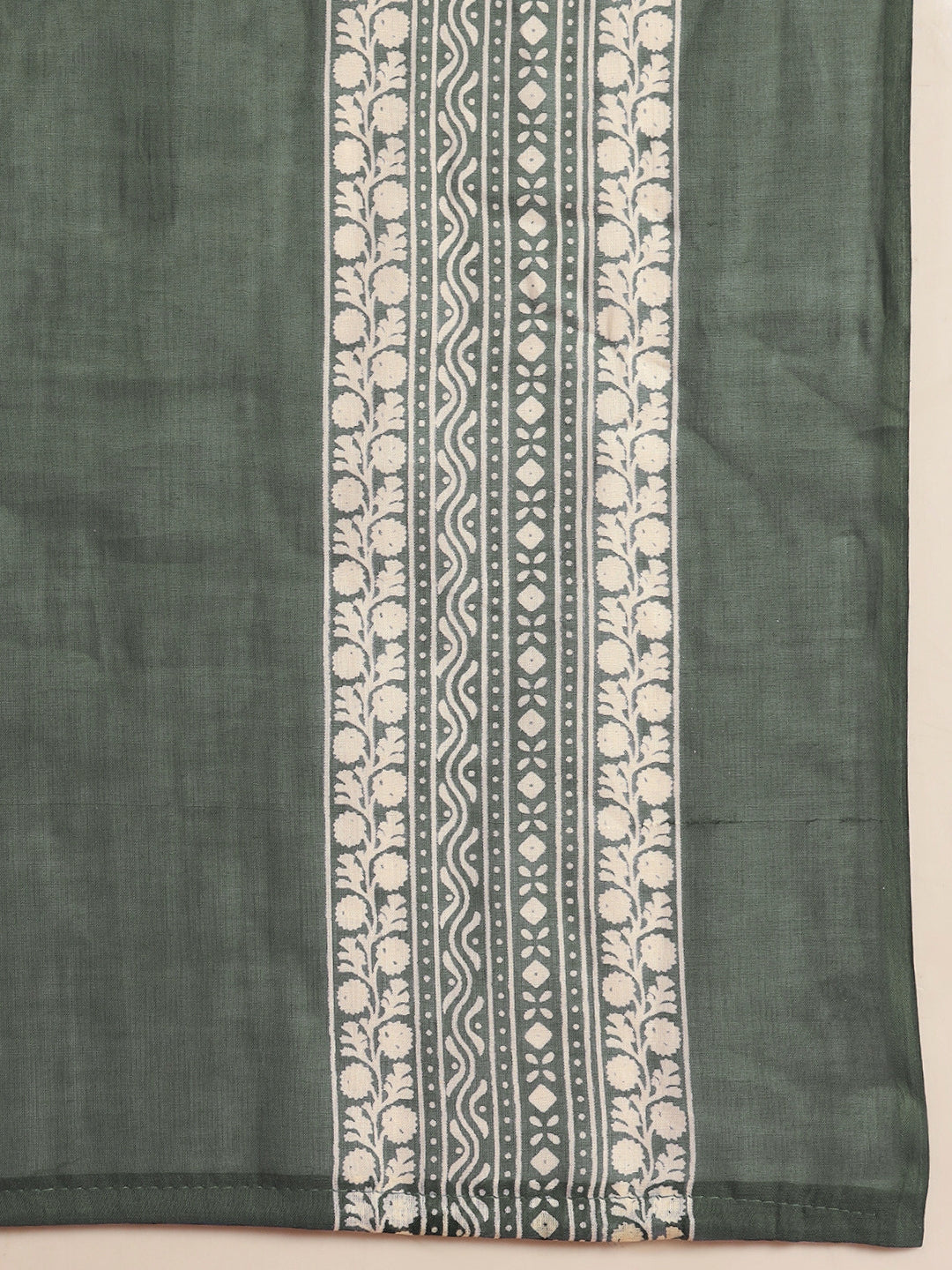 Mirror Embellished Cotton Suit Dupatta with Schiffli Laces & Reverse Tropical Print