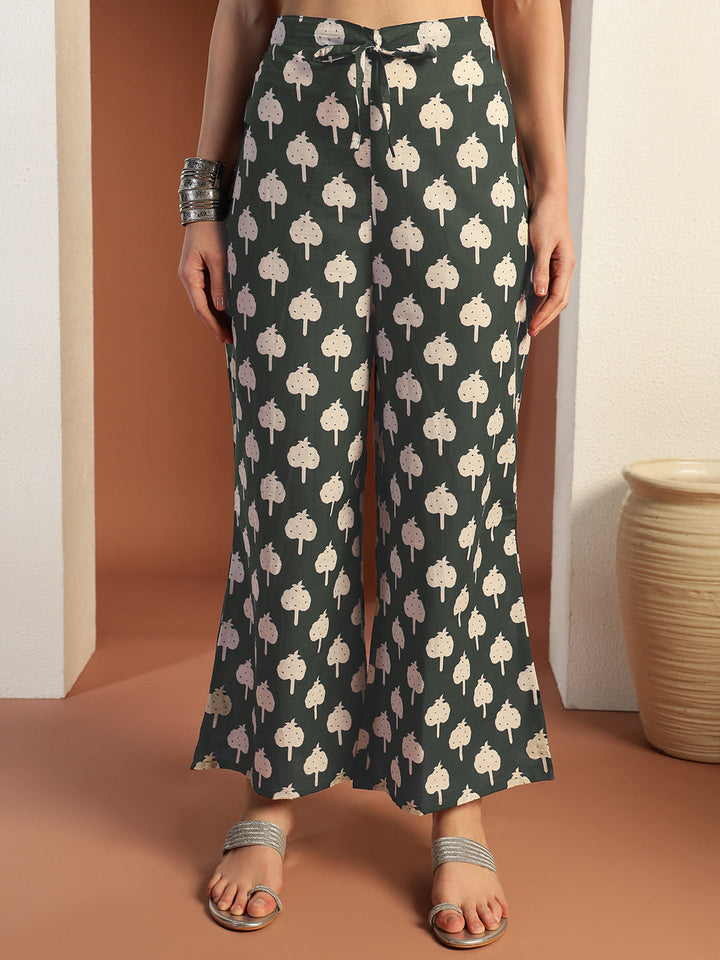 Mirror Embellished Cotton Suit Dupatta with Schiffli Laces & Reverse Tropical Print