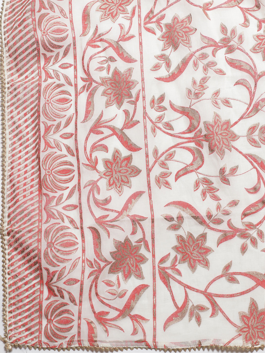 Pure Cotton Cambric Block Printing Dress Material with Gotta-Patti Embroidery & Sharara
