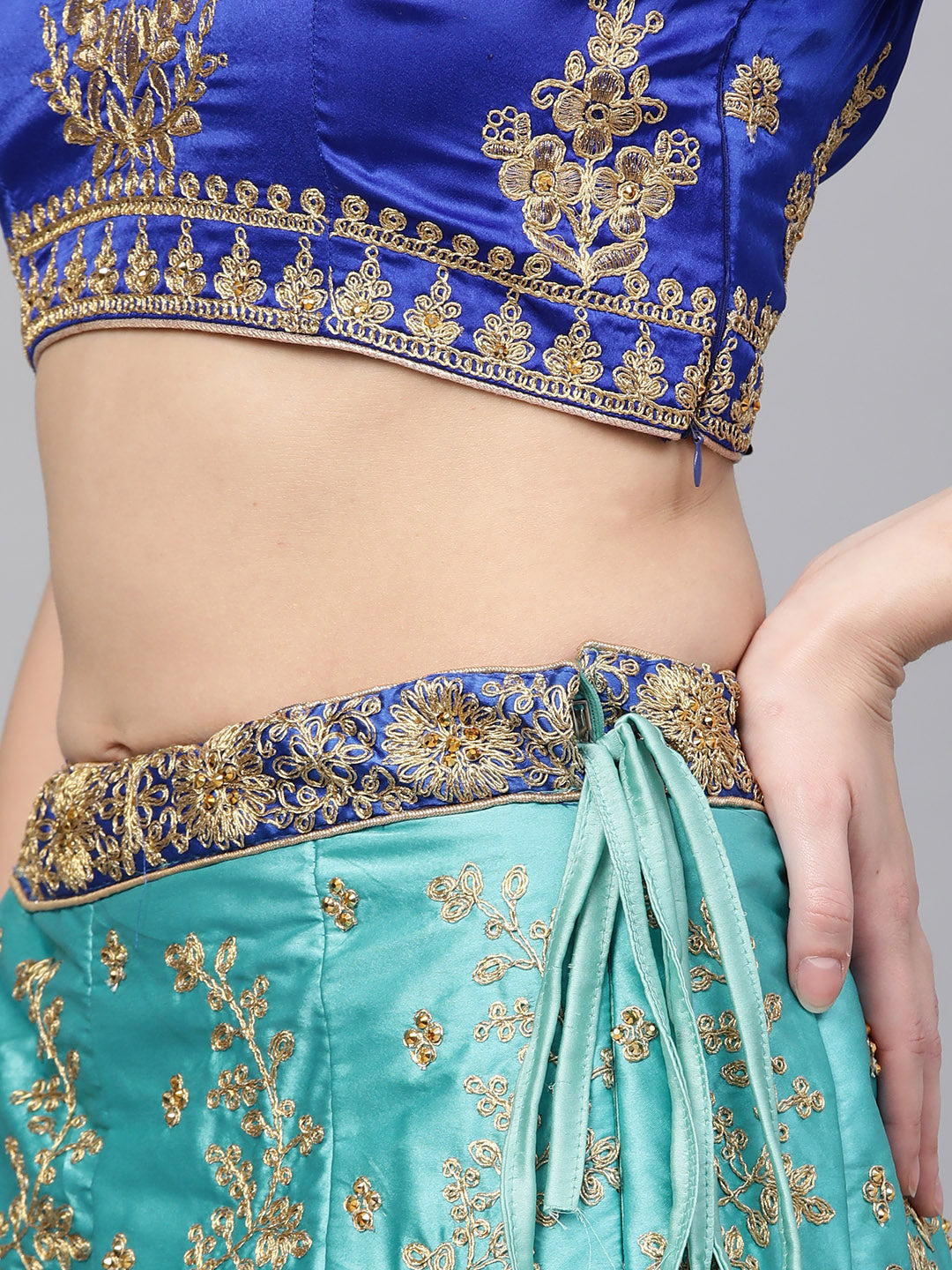 Ombre Kalidar Lehenga set with Floral Zari embroidery