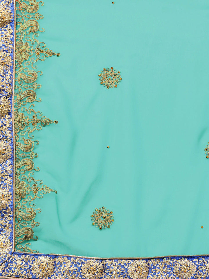 Ombre Kalidar Lehenga set with Floral Zari embroidery