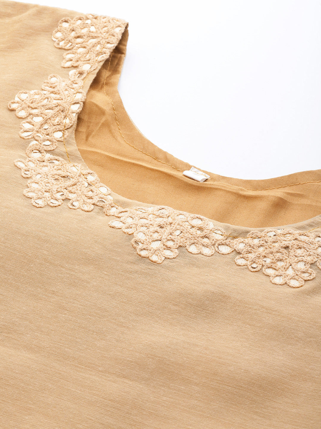 Beige Gotapatti Embroidery Kurta Pallazzo Set