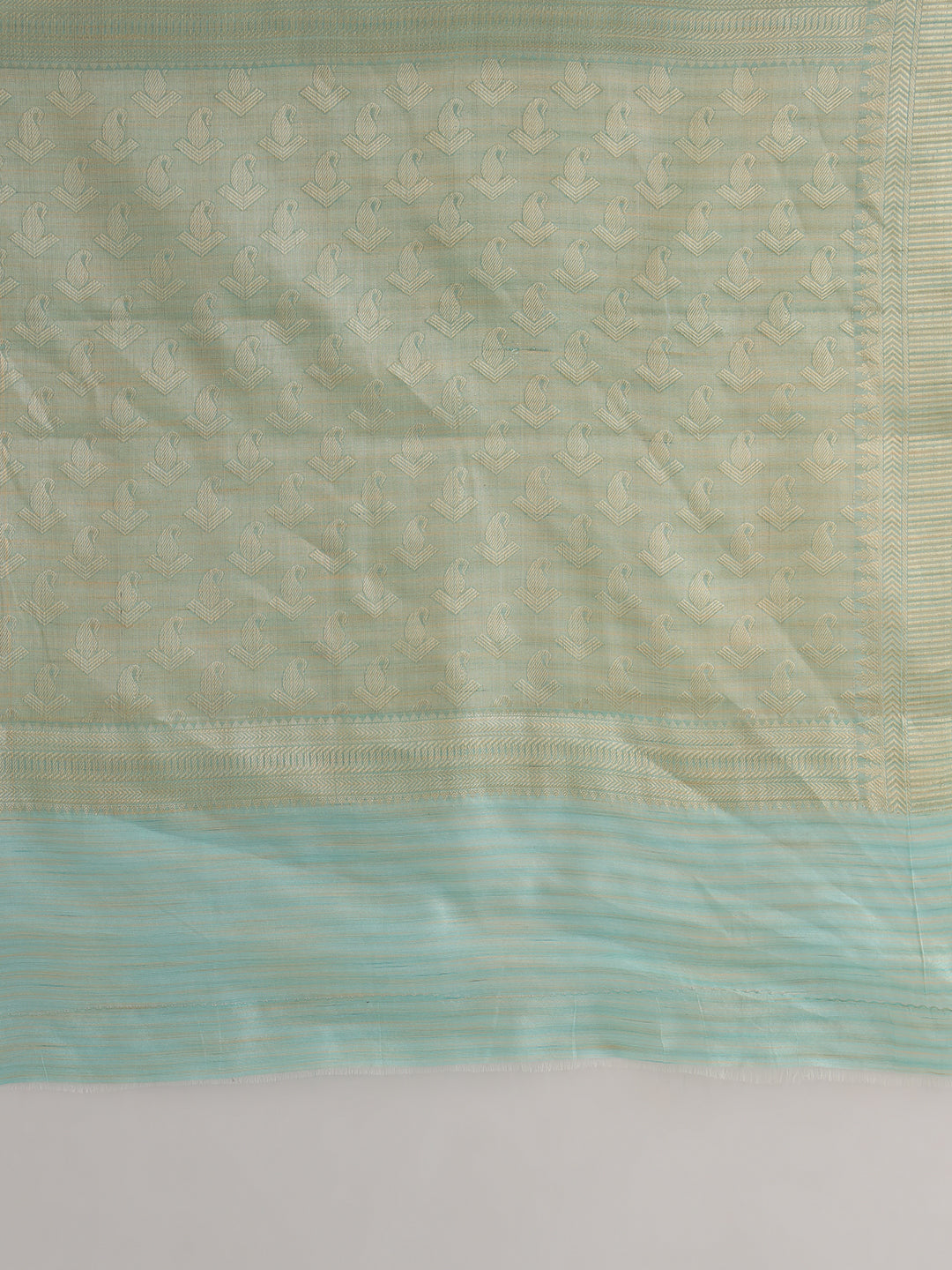 Pastel Ombre Chanderi Silk saree with Subtle Zari Geometric patterns