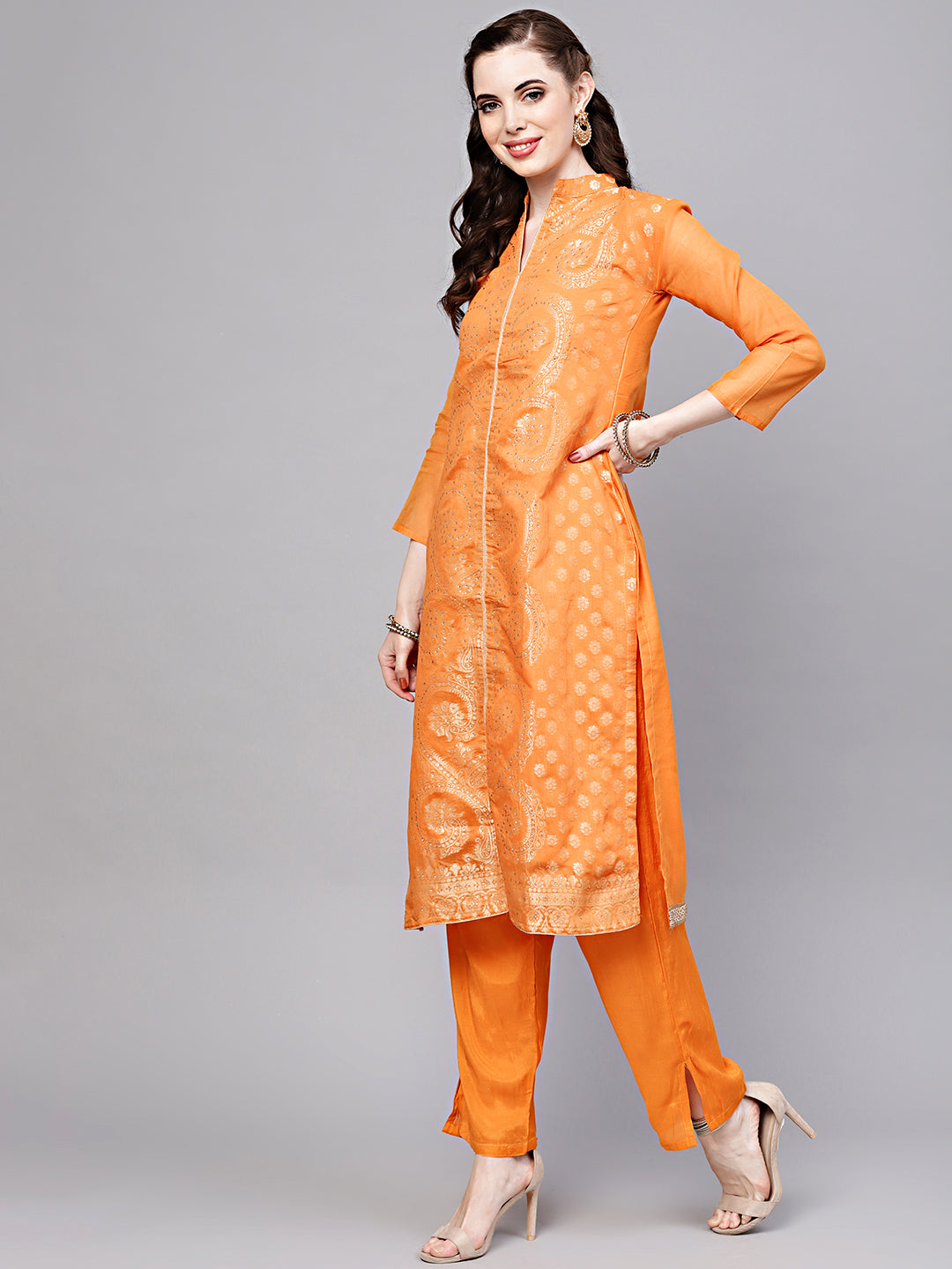 Banarasi Handloom Dress Material with Zari Weaving