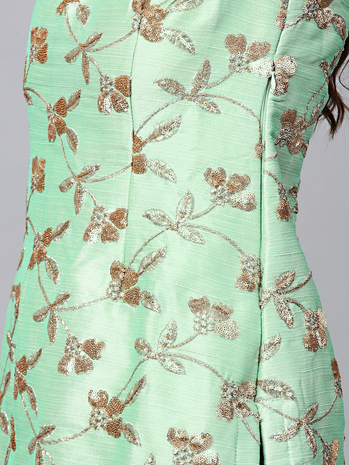 Kurta Sharara Set with Zari Sequin Embroidery