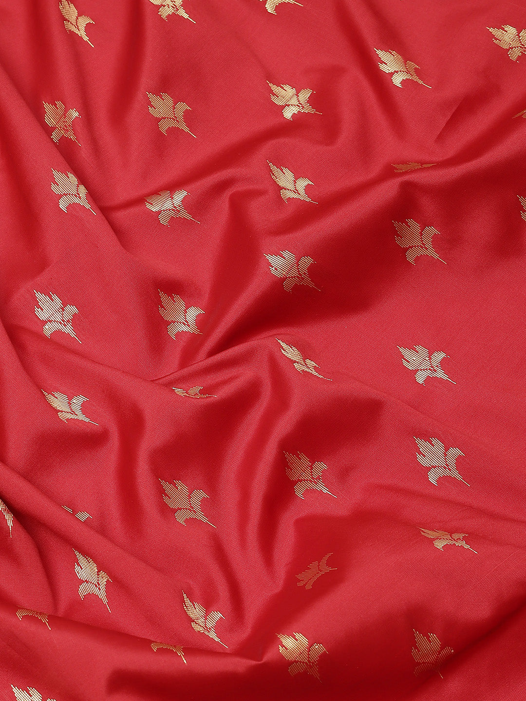 Red Ethnic Motifs Golden Zari Woven Mysore Silk Bridal Handloom Saree