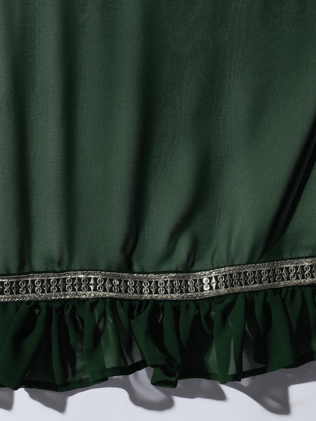 Sequinned Nyraa Style Kurta Set with Embroidered Afghan Harem Pants & Pre-Draped dupatta