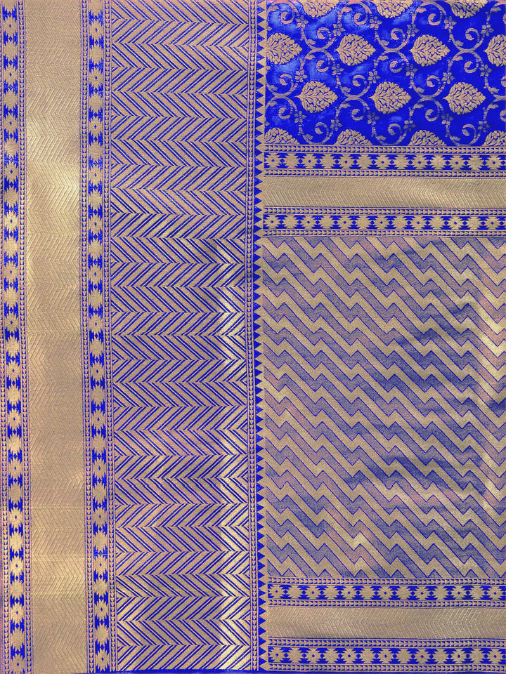 Banarasi Handloom Silk Saree with Zari Woven Floral Motifs