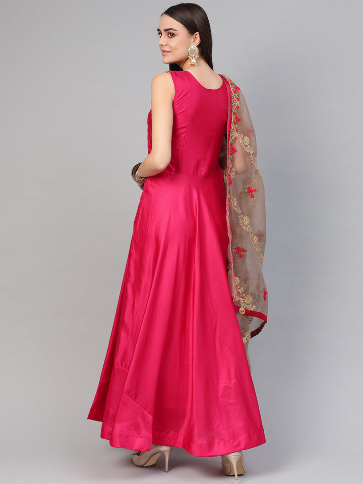 Anarkali Kurta Set with Kundan Embellishments