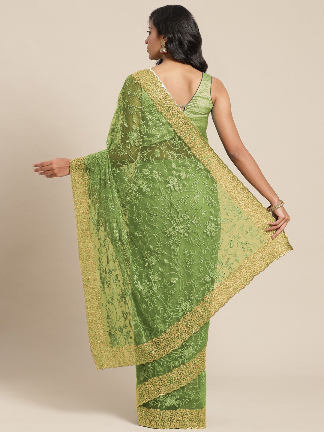 Orange Red Ombre Zari Woven Banarasi Saree with Paisley motifs