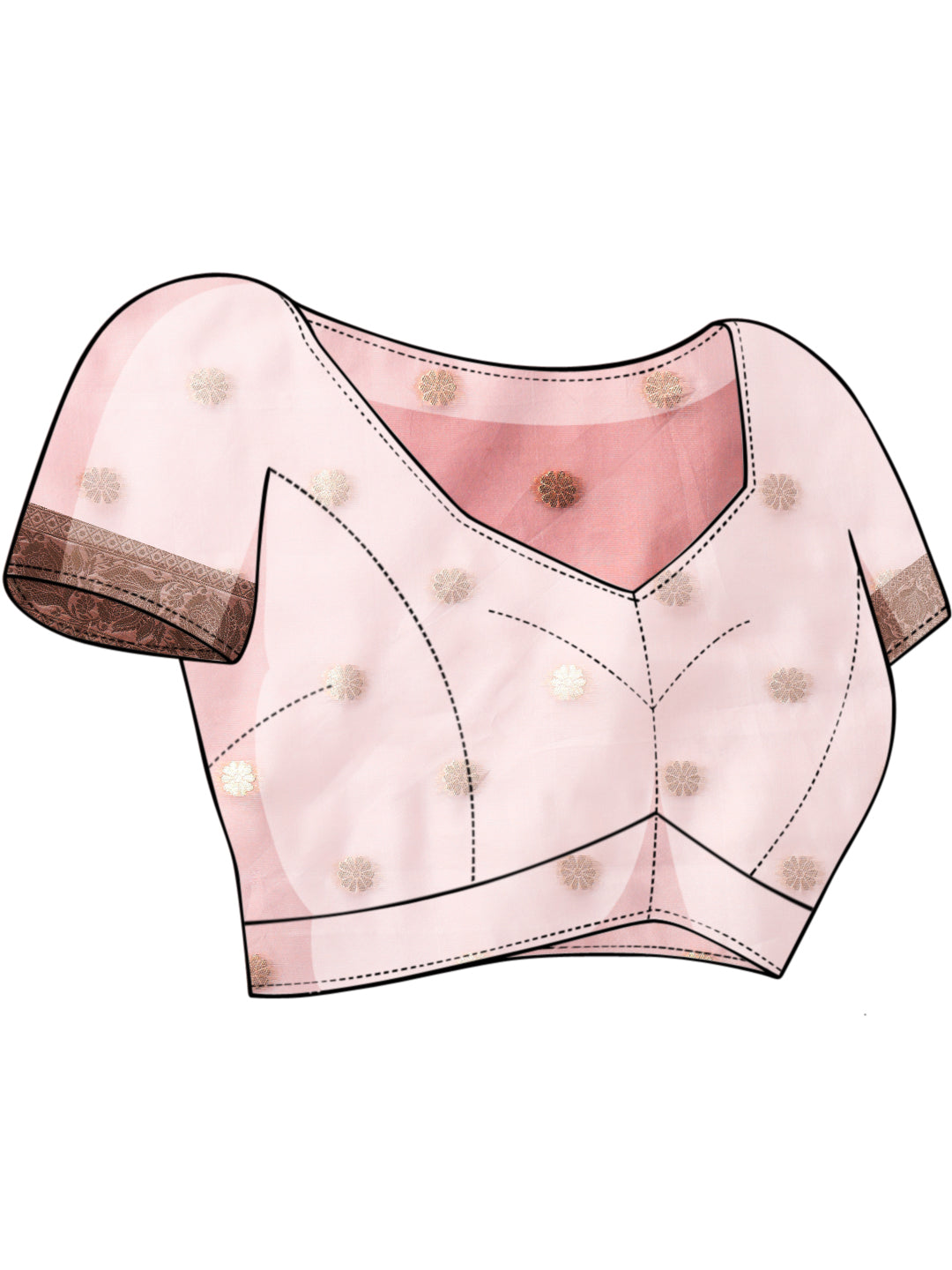 Nude Pink Banarasi Handloom Rangkat Saree with Resham Floral weaves