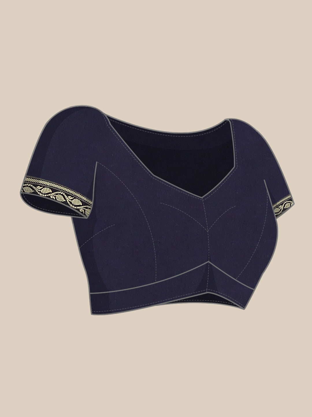 Navy Blue Resham & Thread Woven Banarasi Silk Saree