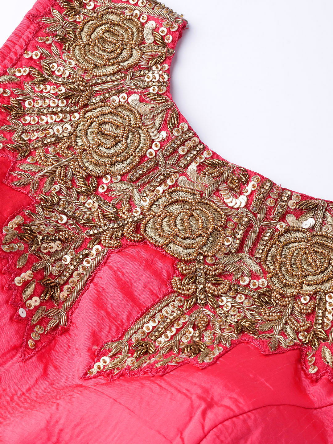Sequin Crop Top Lehenga Choli with Embroidered Dupatta