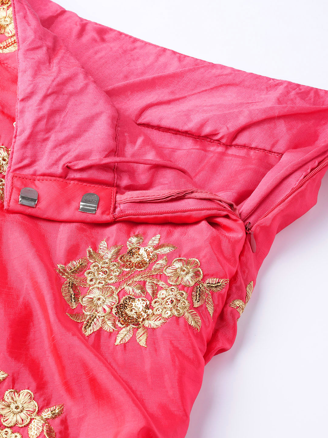 Sequin Crop Top Lehenga Choli with Embroidered Dupatta