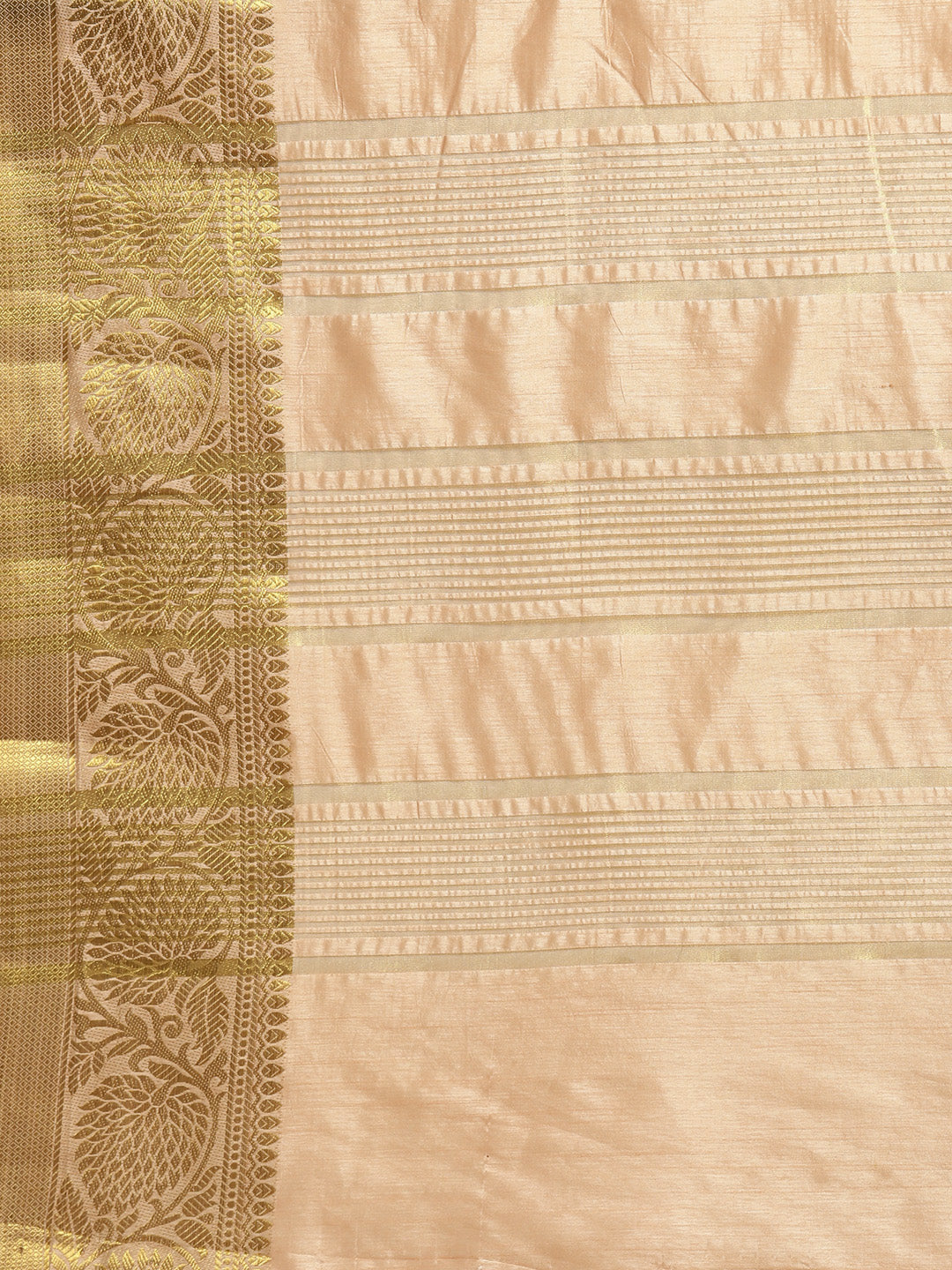 Mysore Silk Saree with Zari Border and Resham Cross Stitch Embroidery