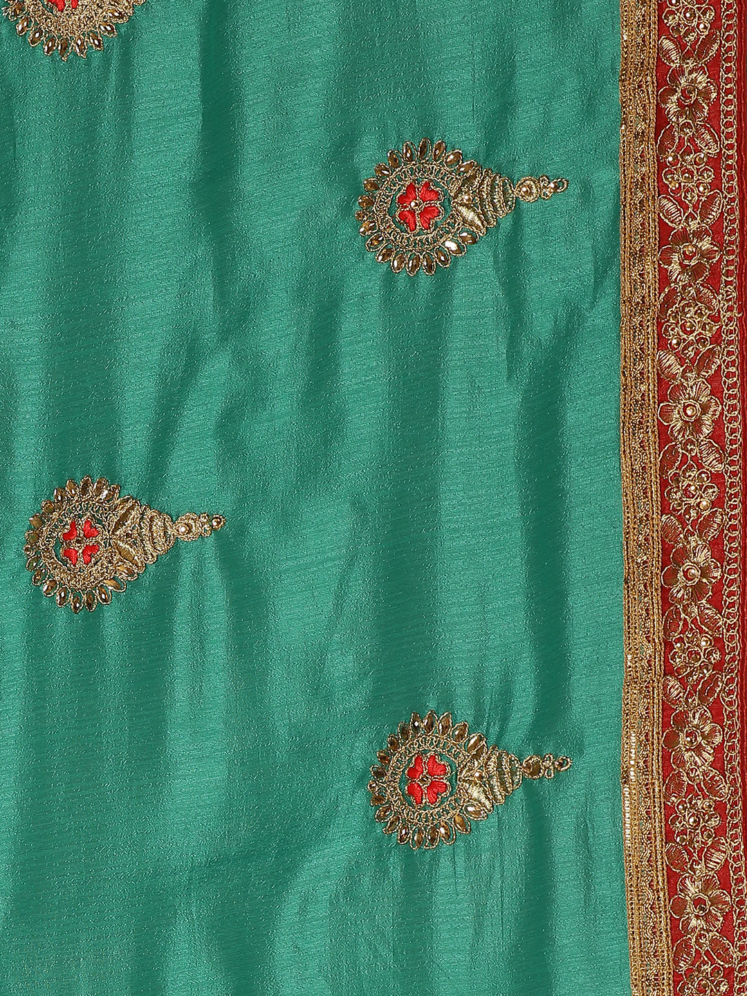 Crepe Silk Zari Embroidered Saree