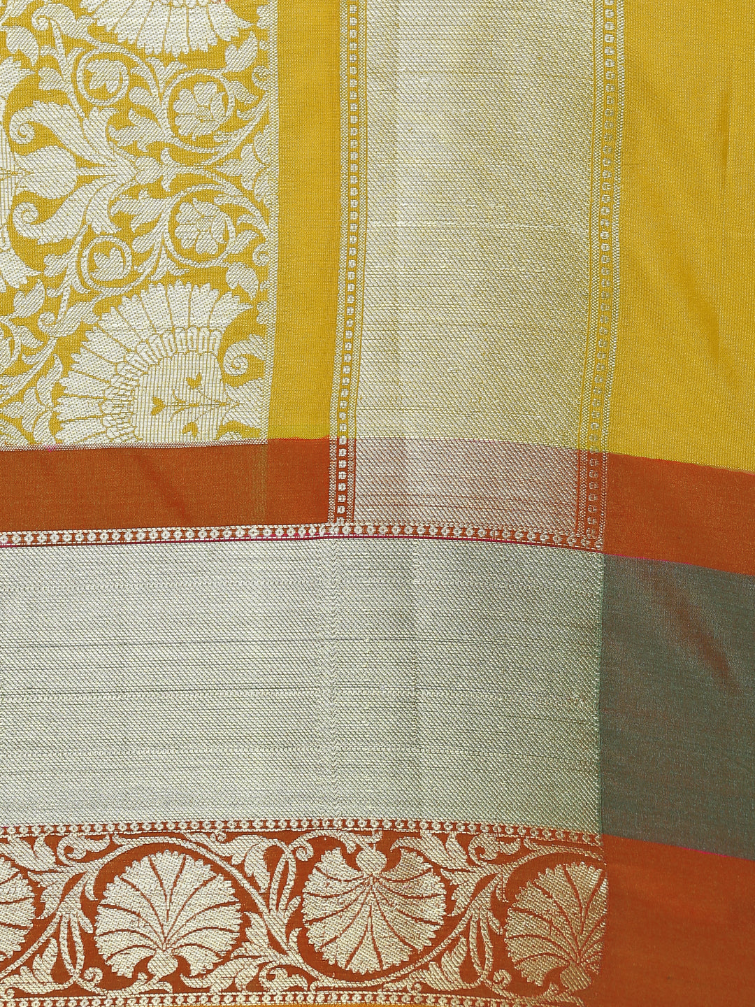 Yellow & Gold Banarasi Silk Traditional Saree