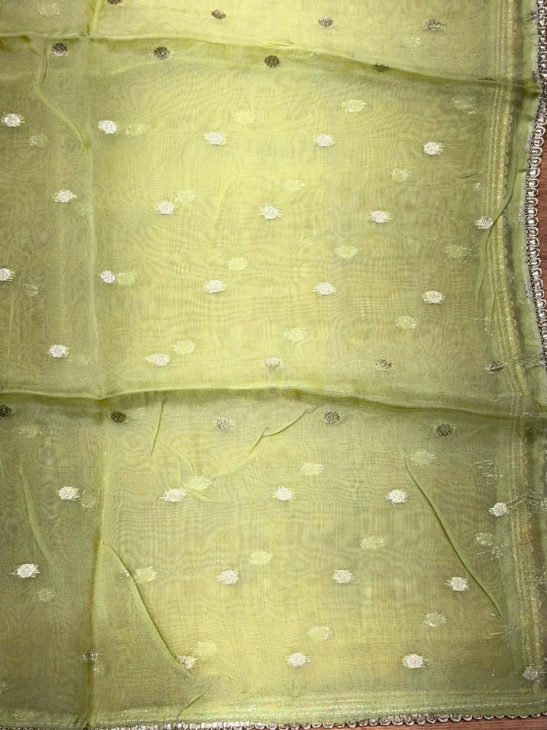 Zari Meenakari Weaving South Crepe Unstitched Suit with Organza Zari Handloom Dupatta