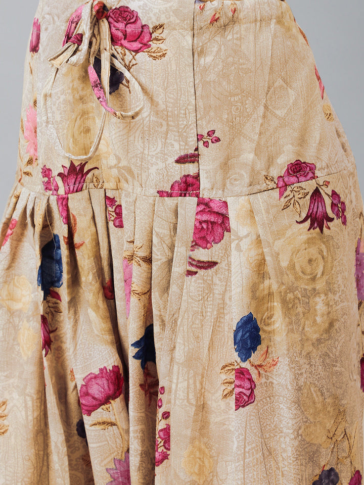 Pastel Digital Floral Print Dress Material with Chiffon Printed Dupatta