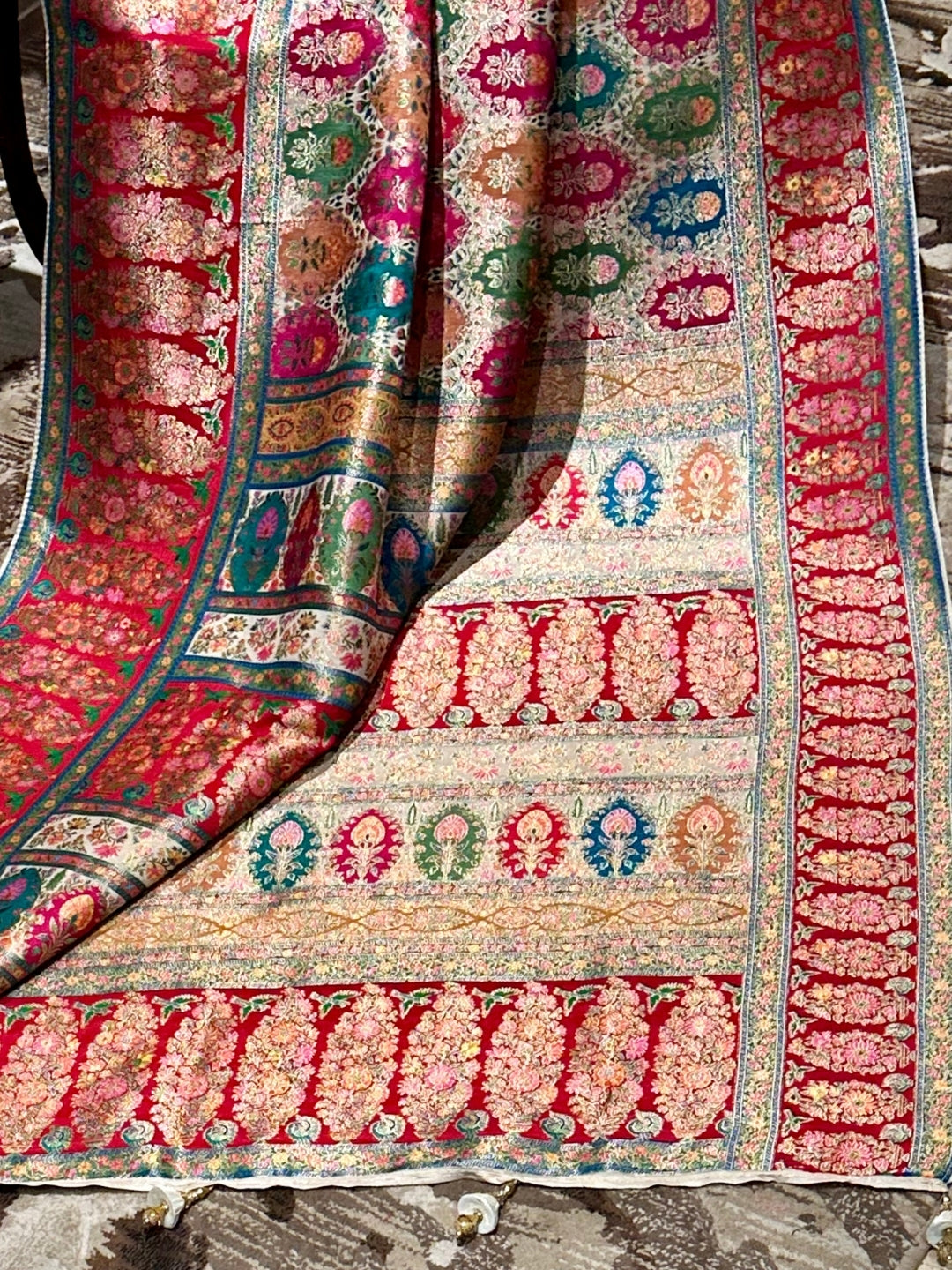 Vibrant Multicolour Silk Saree