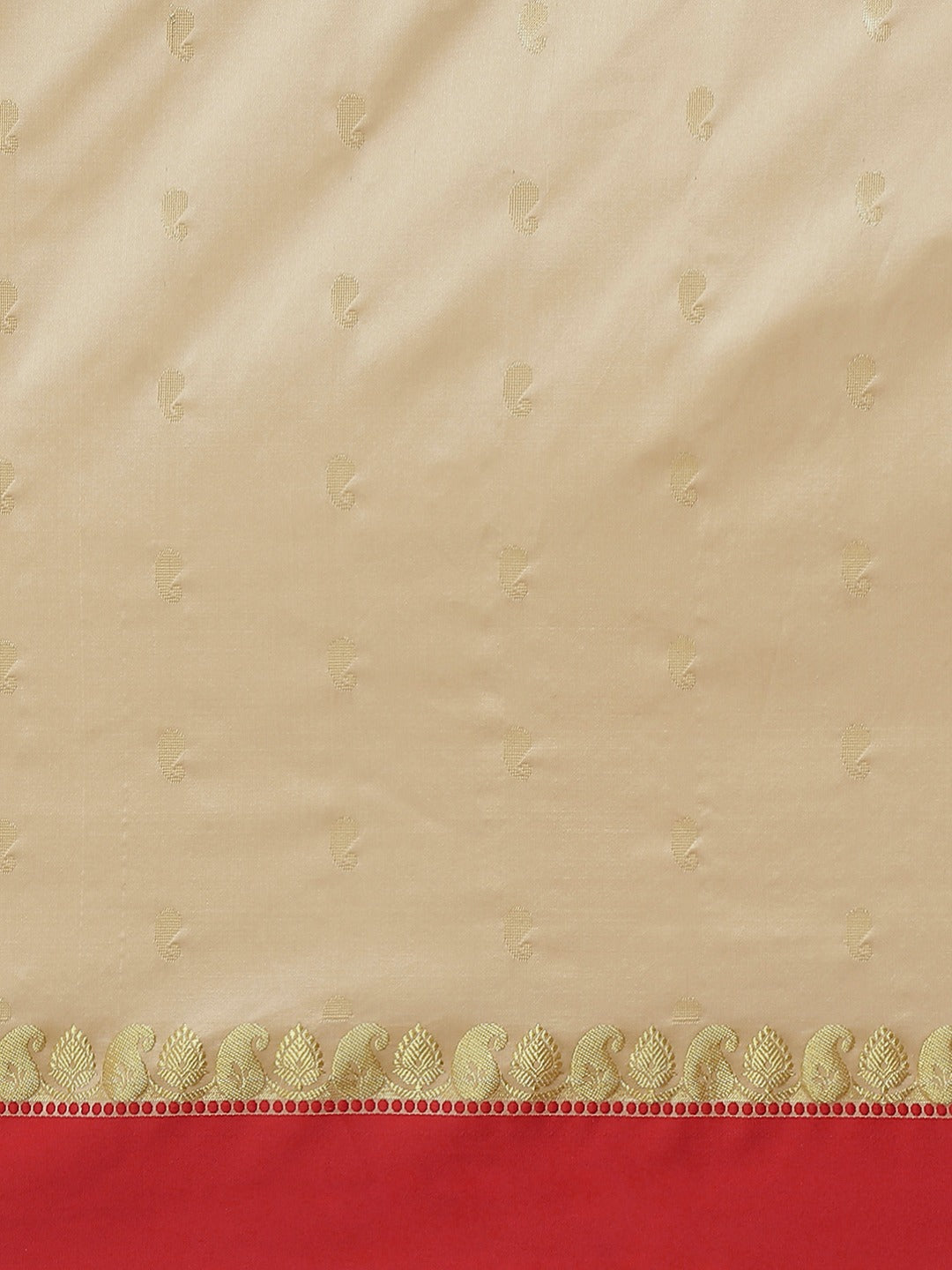Handloom Bengali Style Kasavu Saree With Red Broad Border